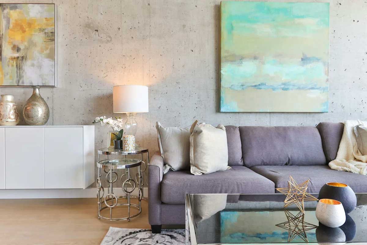 Pintura decorativa en pared interior